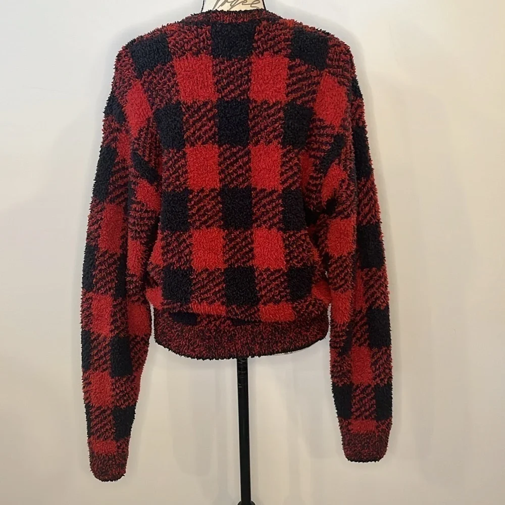 SKIMS plush buffalo plaid sweater S/M